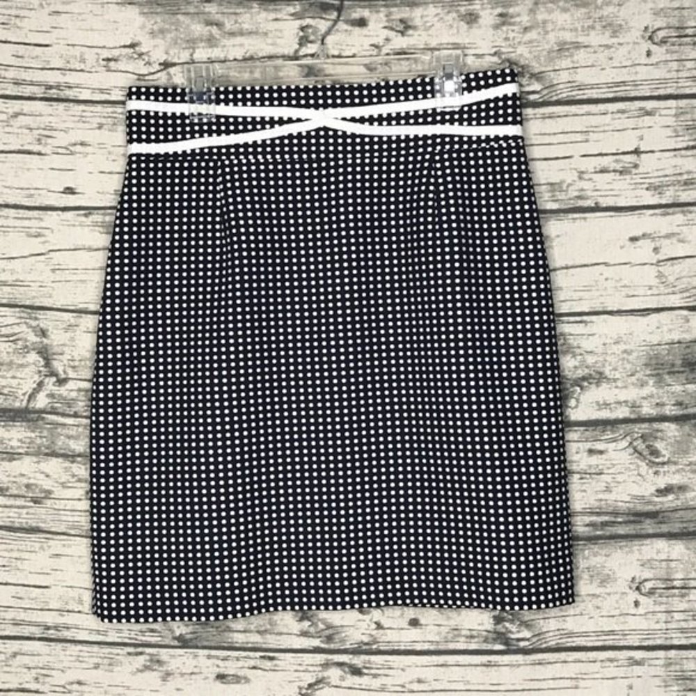 Antonio Melani Navy White Polka Dot Skirt Size 12